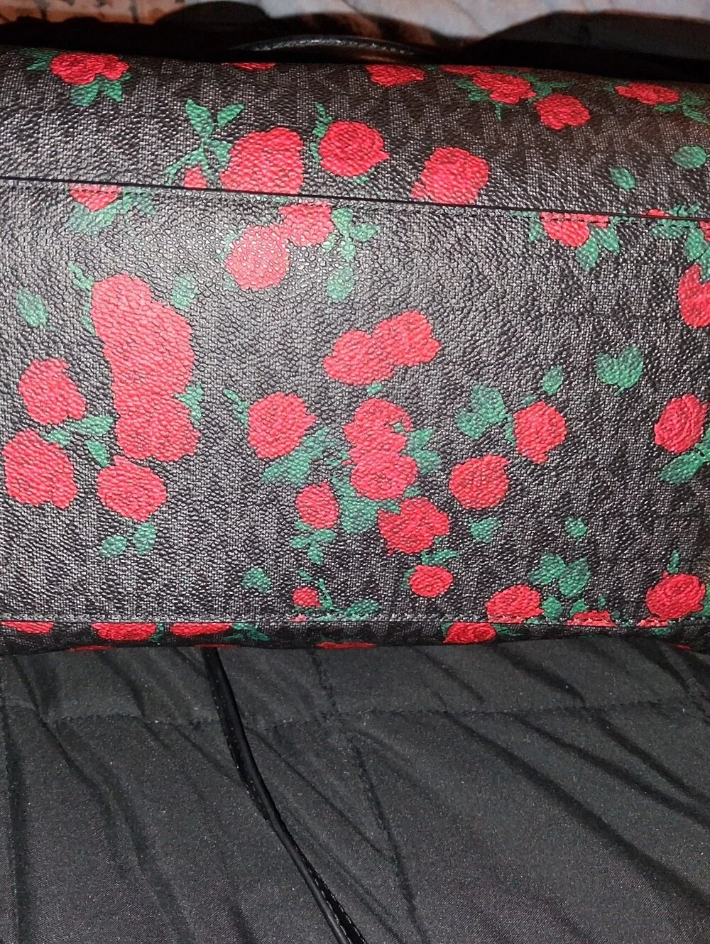 Michael Kors Hayes Rose-Print Satchel & Matching Wallet Set